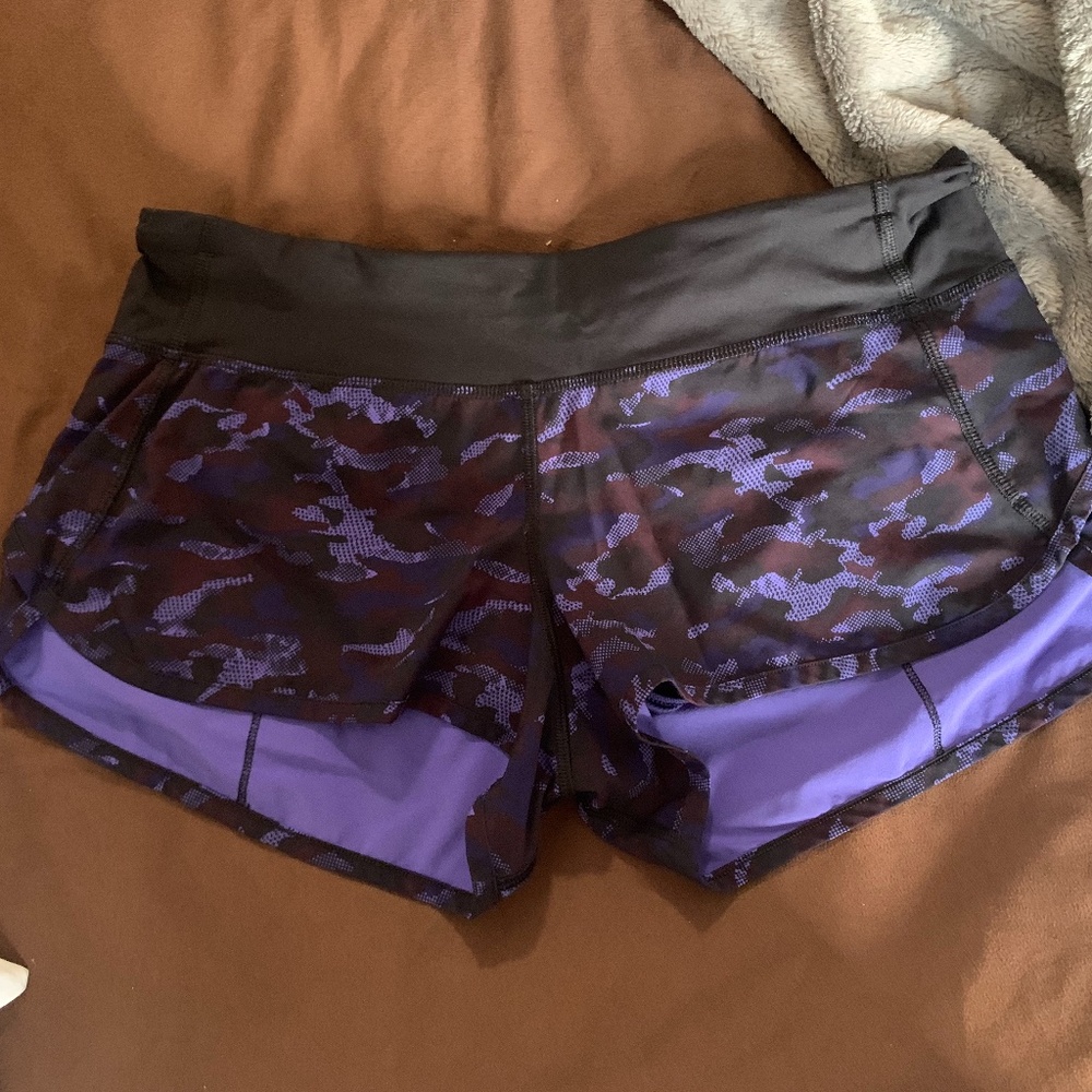 Purple camo Lululemon shorts
